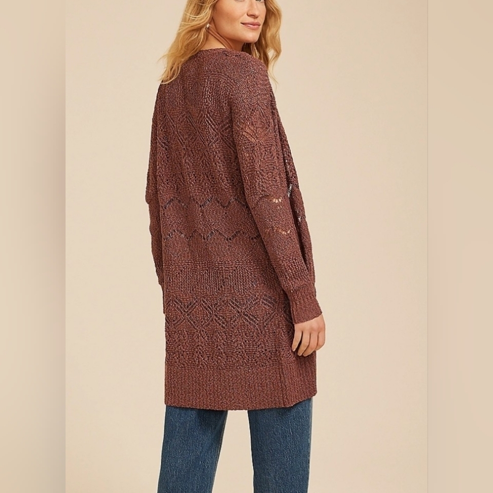 MAURICES NWT Women's Brown Knit Sweater Cardigan.Size XS - Picture 6 of 7